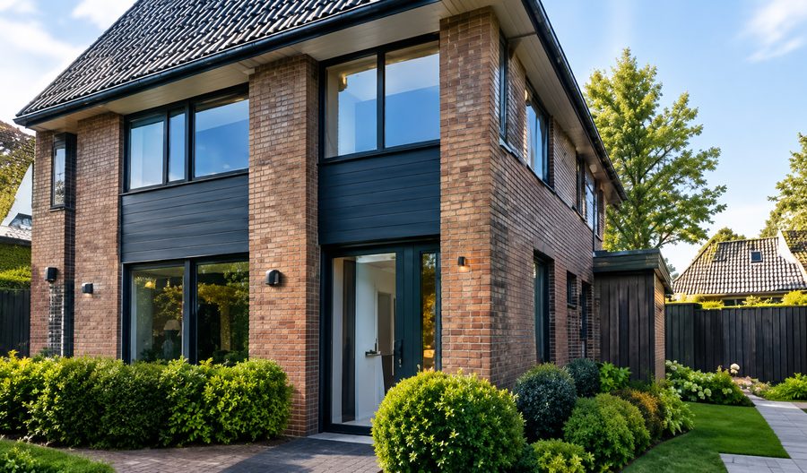 Project in Oldenzaal: antraciet kozijnen in bakstenen woning